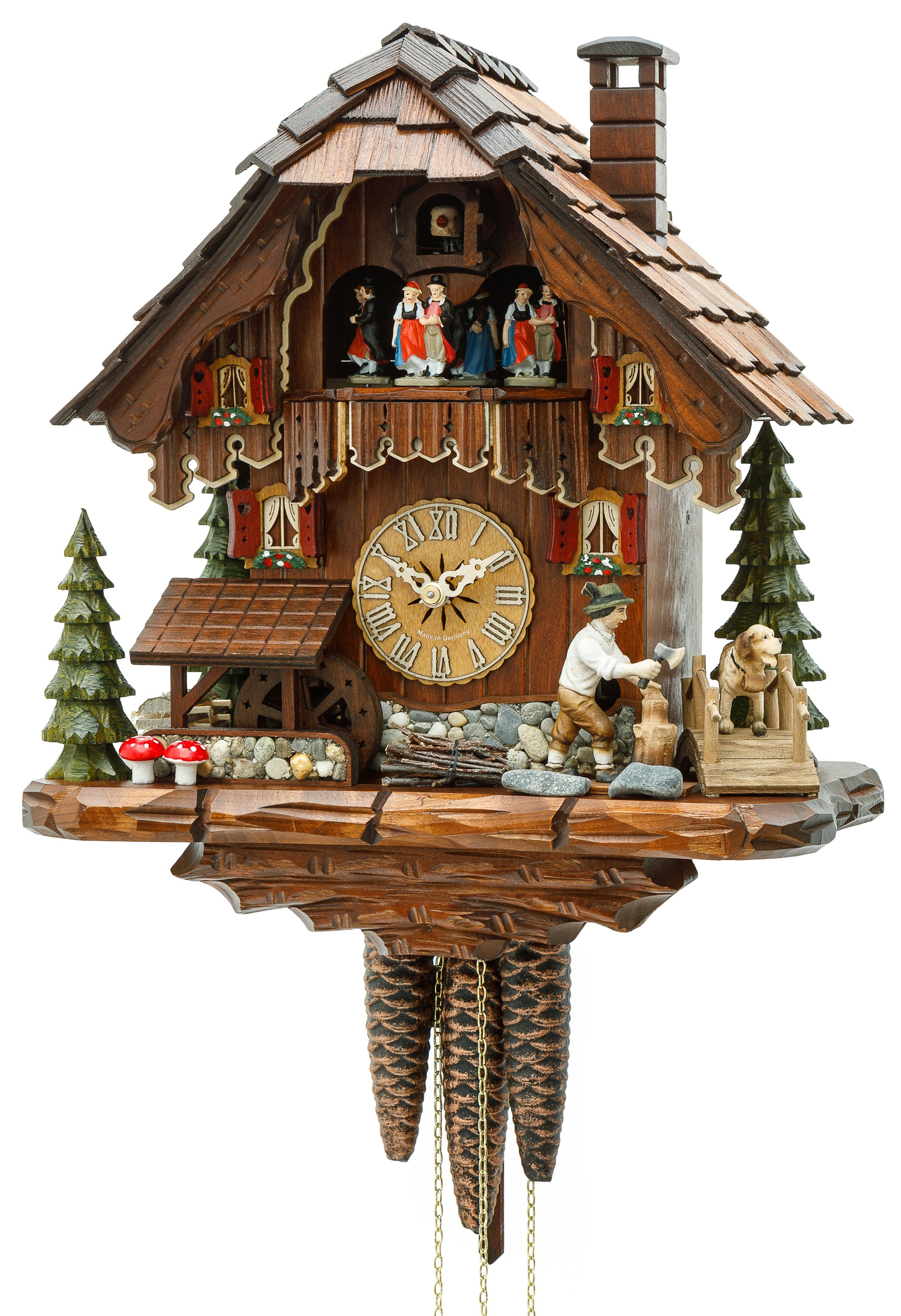 Orologio a cucù in vero legno, con meccanismo al quarzo, funzionamento Orologio a cucù in vero legno, con meccanismo al quarzo, funzionamento